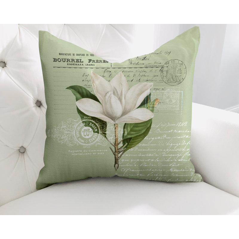  Housse de coussin en coton Aurelie, L 15 po x H 15 po, Chartreuse
