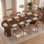 Table de salle à manger extensible 38-92 "avec tablettes de rangement latérales