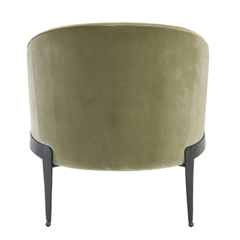 Ann Barrel Chair, Olive Green Velvet