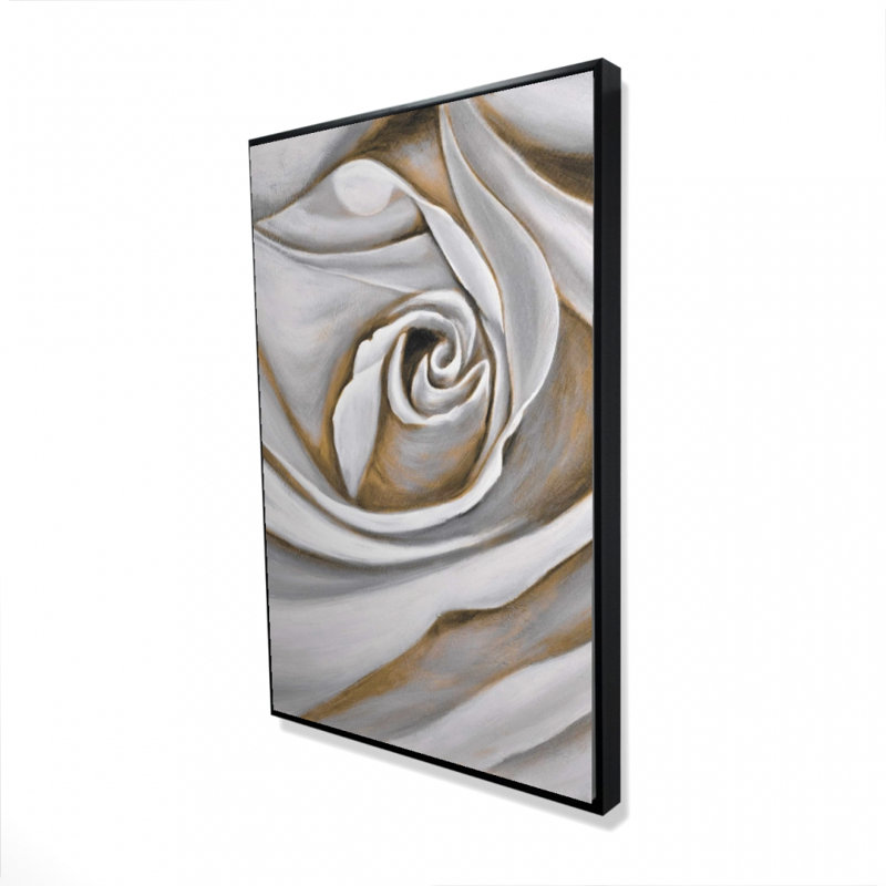 "Rose blanche en gros plan" sur toile