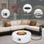Table de foyer d'extérieur ronde 36 po 50000 BTU avec couvercle de réservoir de propane et couvercle en acier, 36 po, blanc-195978327