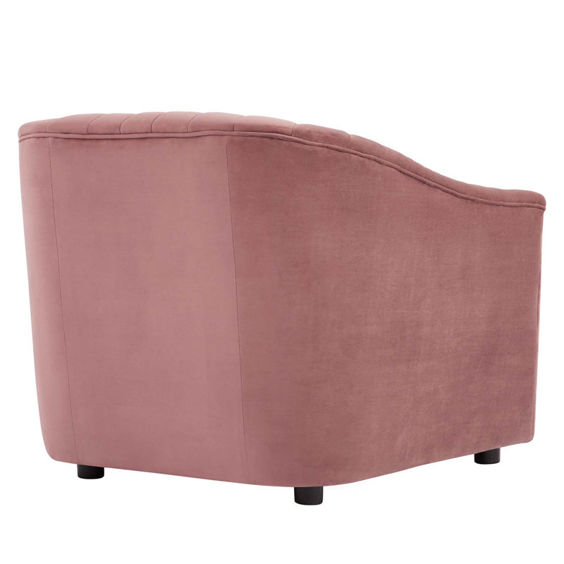 Fauteuil capitonné en velours Modway Annonce Performance, Velours rose
