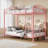 Metal Bunk Bed Twin Over Twin, Heavy Duty Bunkbeds Frame with Arched Guardrail and Safety Ladder, Sturdy Steel Bed for Kids Boys Girls, Space-Saving, No Box Spring Needed-958810812