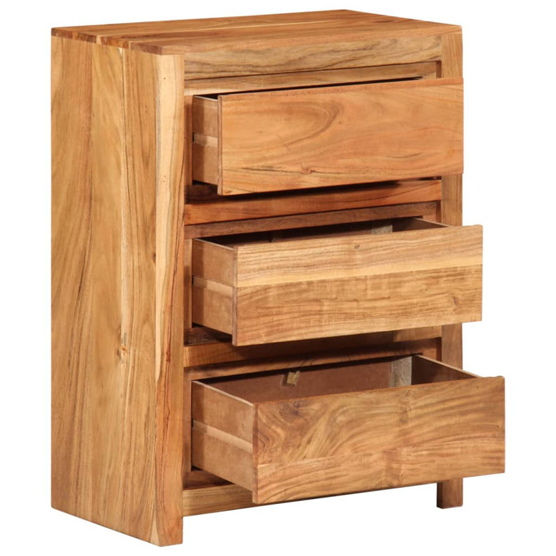 Armoire à tiroirs moyenne en bois d'acacia massif brun miel