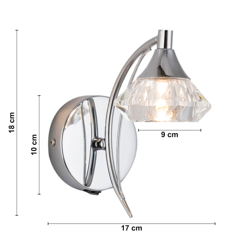 Rivale Armed Sconce, Polished Chrome