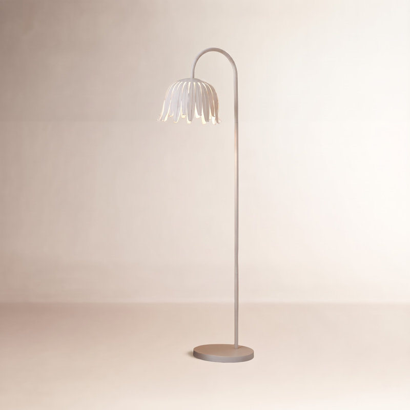 Lampe sur pied arquée 60 po Avdhésh, Blanc