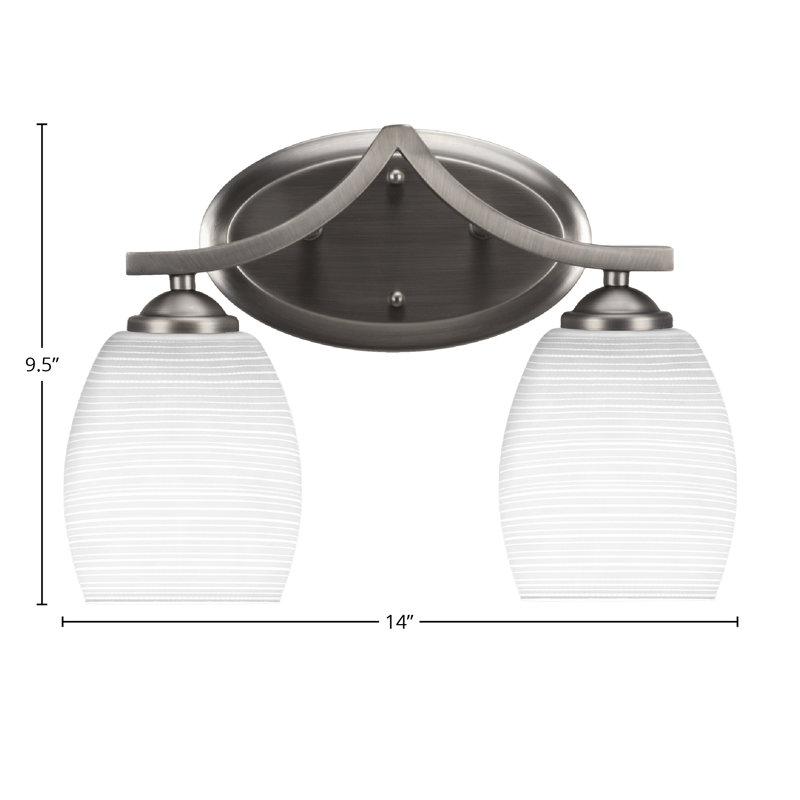 Zilo 2 Light Bath Bar, White, Graphite