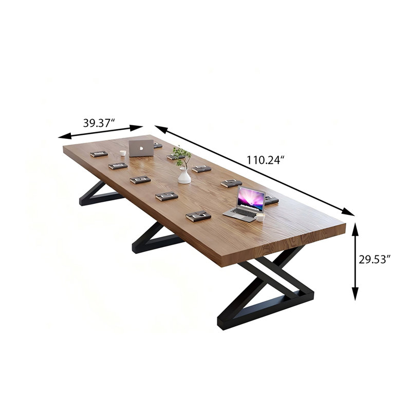 Table de conférence rectangulaire 110,24 po, H 29,53 po x L 110,24 po x l 39,37 po