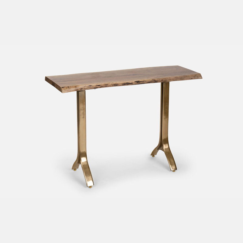 Console en bois massif Mrazik Yoho - 45,2 x 15,7 x 29,5 po