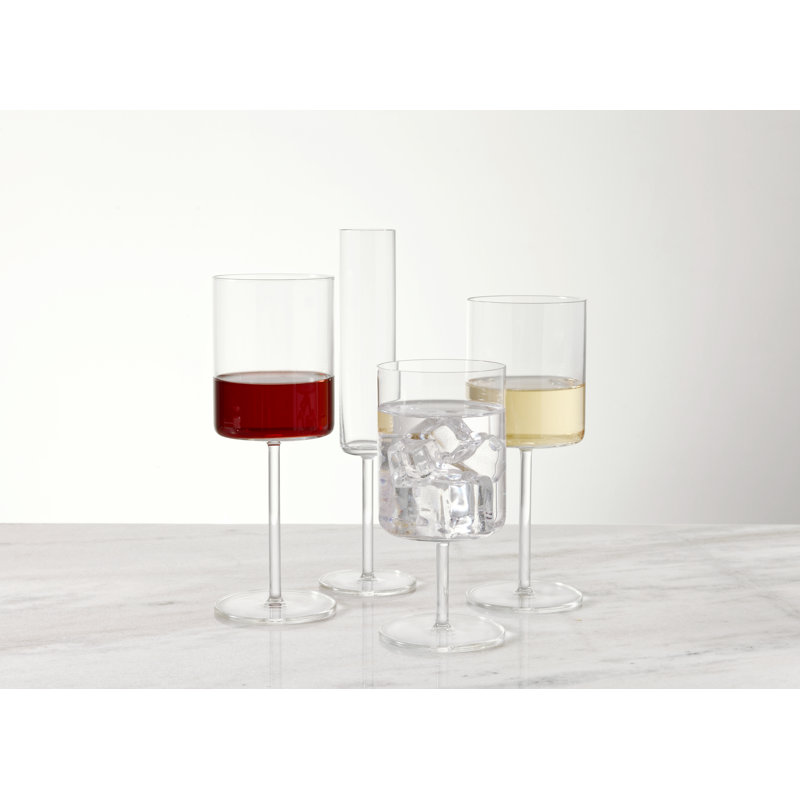 Modo 14.9 oz Clear Titanium Crystal Wine Glass Set