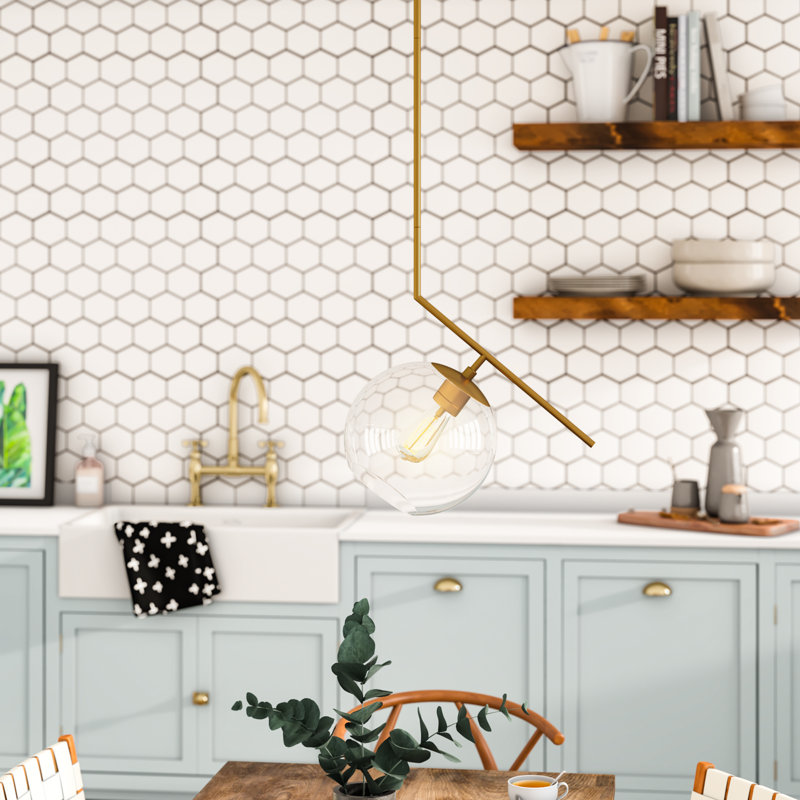 Suazo 1 - Light Single Pendant, Brass, Clear