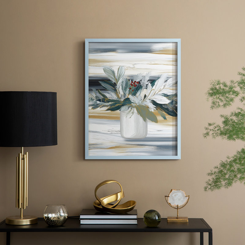 «Christmas Holiday Art» CDX, reproduction d'art encadrée, H 30 po x l 24 po, Bleu