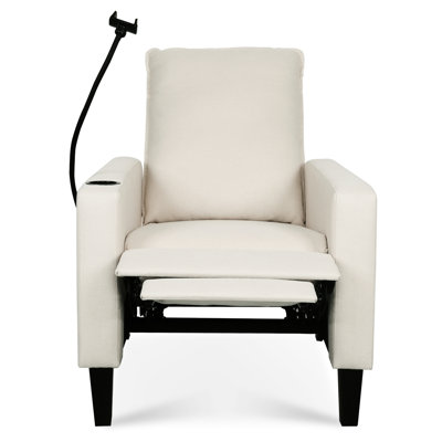 Beige Adjustable Recliner - Comfortable Living Room Chair With Storage For Adults, Armrest & Cup Holder, Modern Phone Holder Bedroom