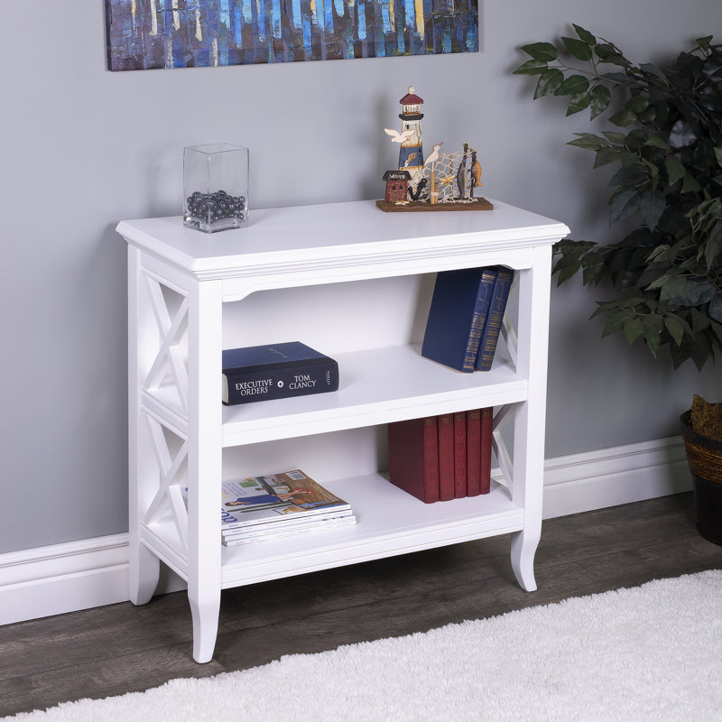 Newport 32"W 2 Shelf Bookcase, Glossy White