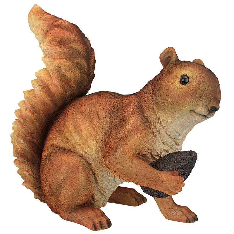 Hand-Painted Resin Forest Squirrel Garden Statue