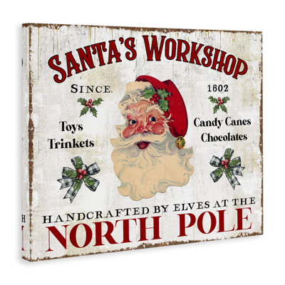 North Pole Santa's Workshop Canvas Wall Art by Creatif Belle