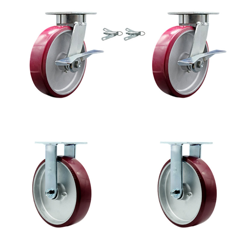 4 Piece Poly on Aluminum Caster Set