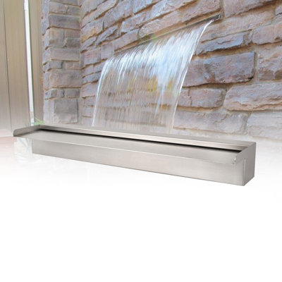 Fontaine d'évacuation en acier inoxydable à large crête, étang et fontaine en acier inoxydable 304 pour un débit uniforme dans le jardin, le patio