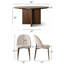 Ensemble de salle à manger 60 "rond en noyer avec 6 chaises rembourrées-130021489
