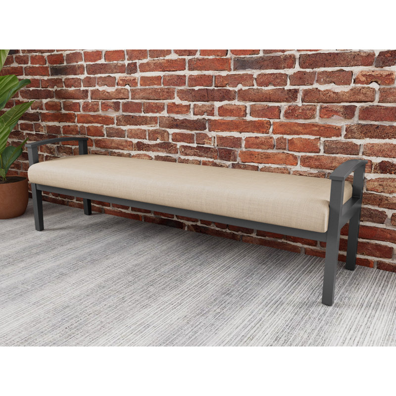 Banc en bois massif Amherst, Étain, Chambray calcaire