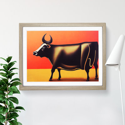 Dashing Cow - Framed Print