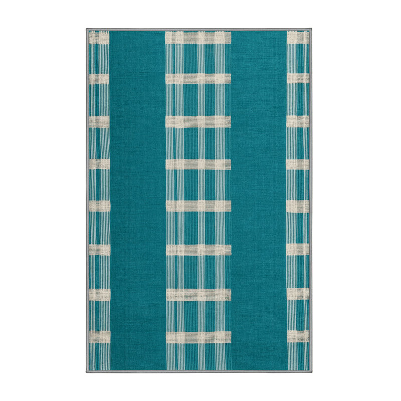 Tapis vert à carreaux lavable à la machine, Rectangle 6 pi x 9 pi