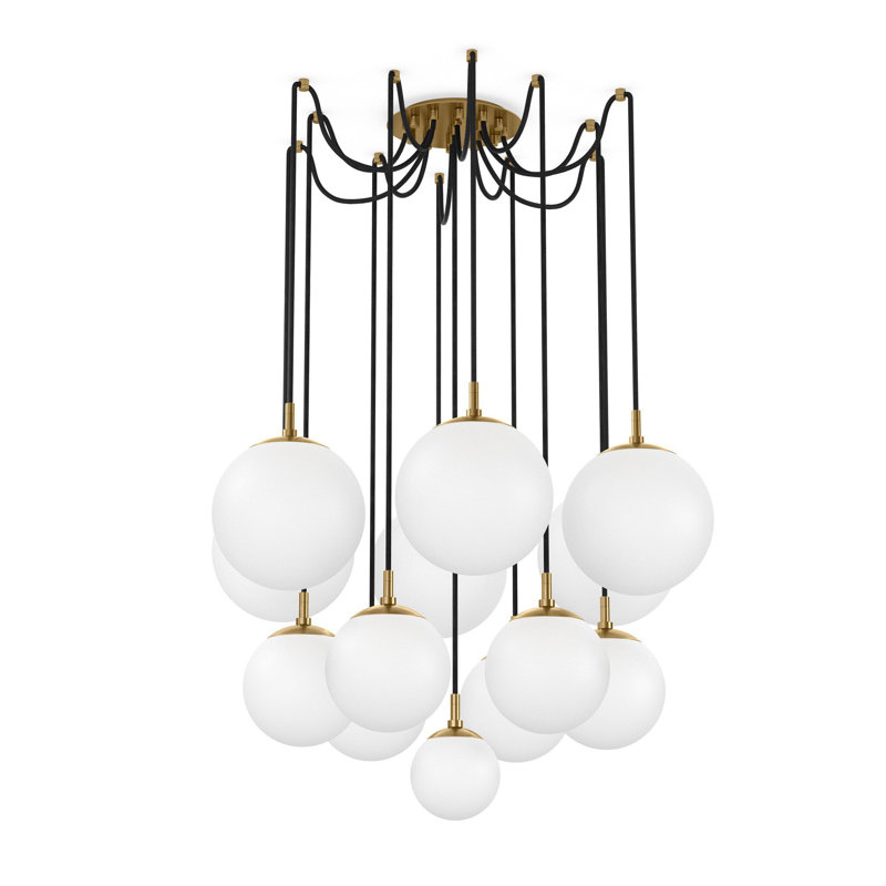 Spider Small Chandelier-Black Gunmetal, Burnished Brass
