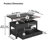 Veylin Modern Lift Top Coffee Table,Rectangle Coffee Table with Rounded Edge and Hidden Storage&2 Drawers for Living Room,Black-689078438