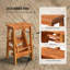 Escabeau en bois 3 marches 3 en 1 pliable naturel, 200 lb Capacité de charge-1602149191