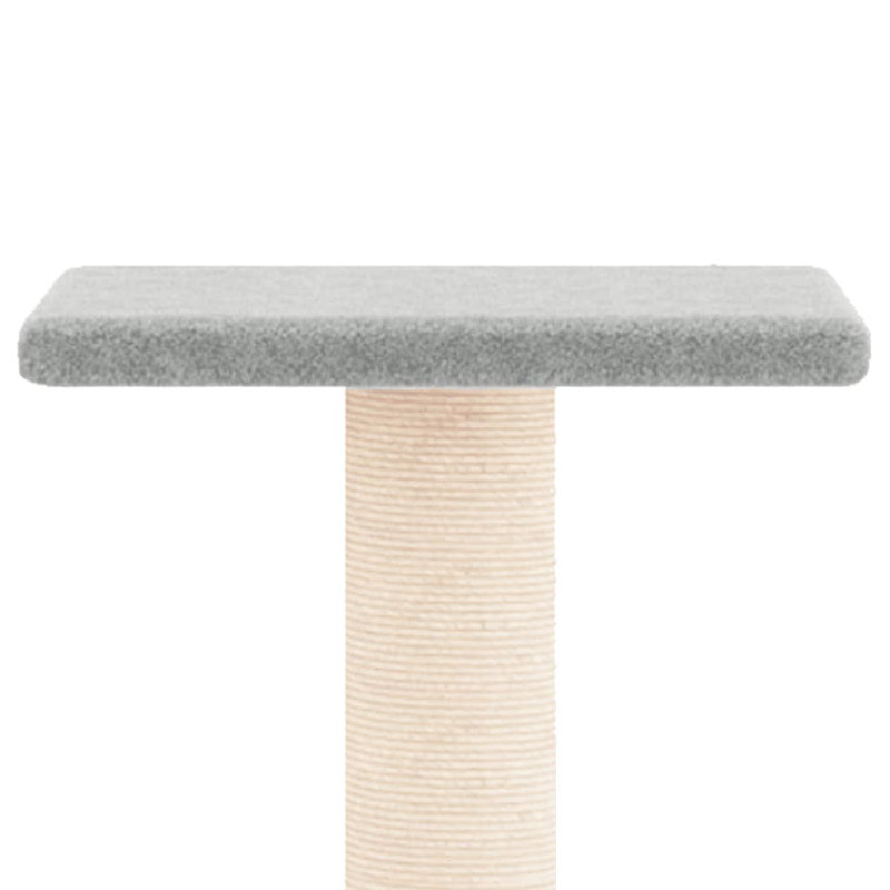 vidaXL Cat Tree Engineered wood, plush, sisal 28.7 in tall, Light Grey