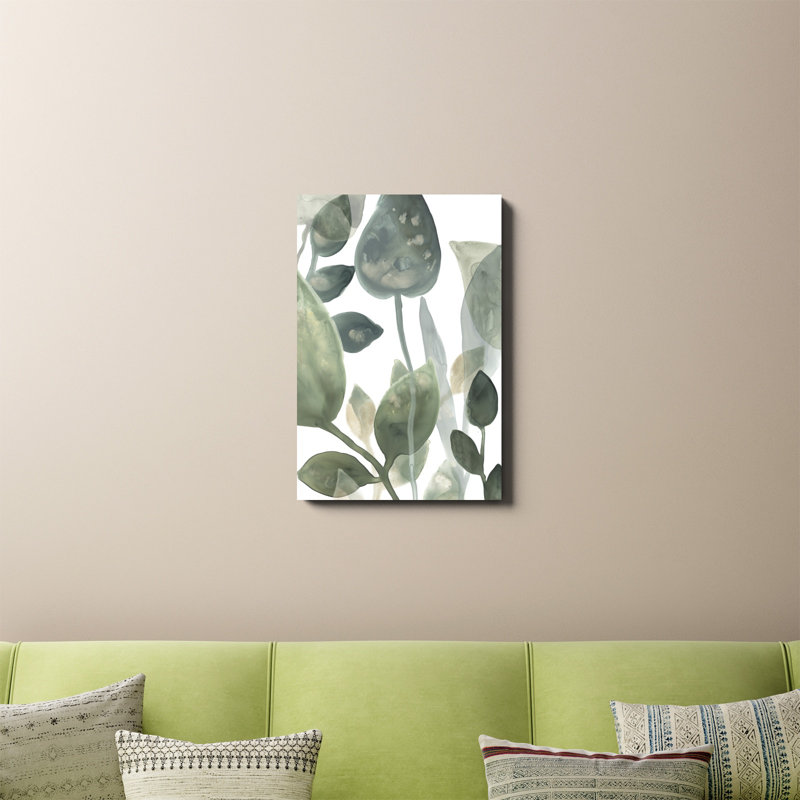 «Water Leaves I», peinture sur toile, H 30 po x l 20 po