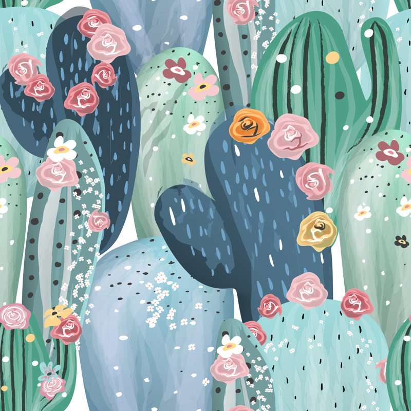 Cactuses 1 Piece Wrapped Canvas Wall Art, 30cm H x 30cm W x 3.8cm D