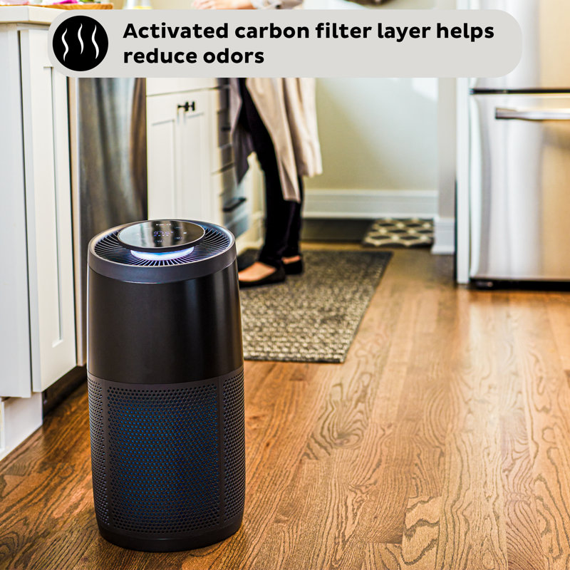 Black HEPA Tower Air Purifier with Ion Technology