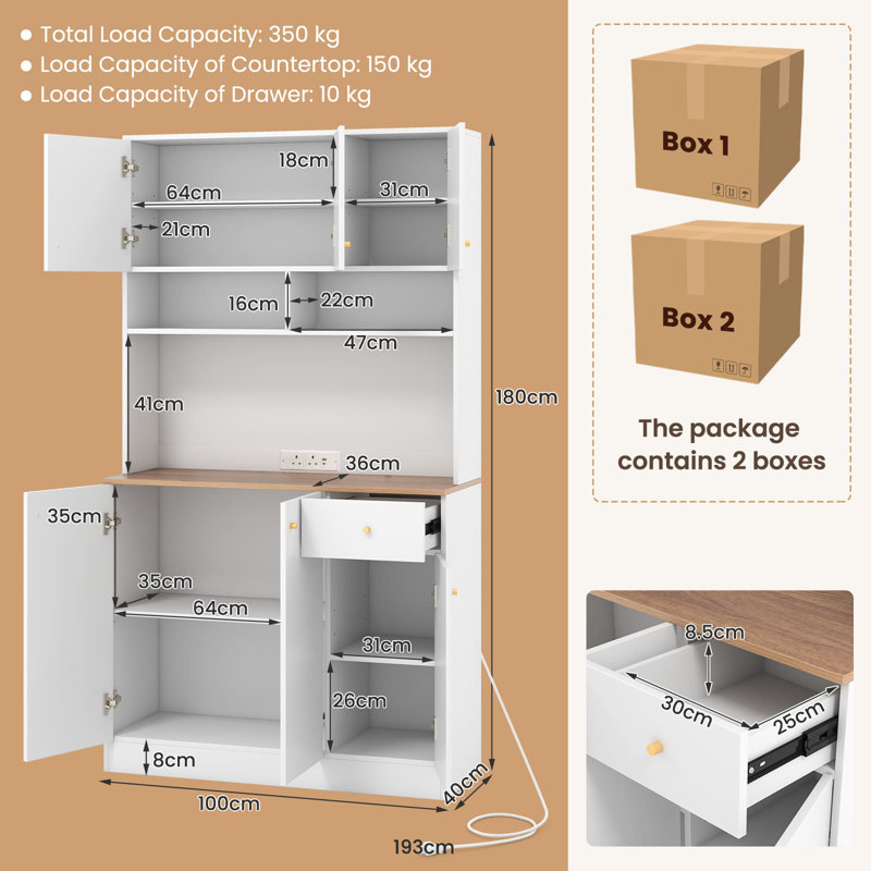 180cm Kitchen Pantry