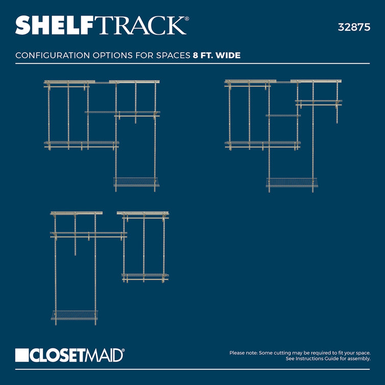 ClosetMaid ShelfTrack 5 ft. to 8 ft. 12 in. D x 96 in. W x 78 in