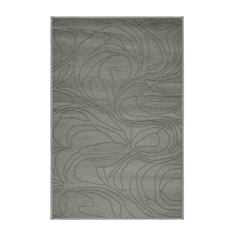 Tapis abstrait lavable à la machine, Rectangle 5 pi x 8 pi