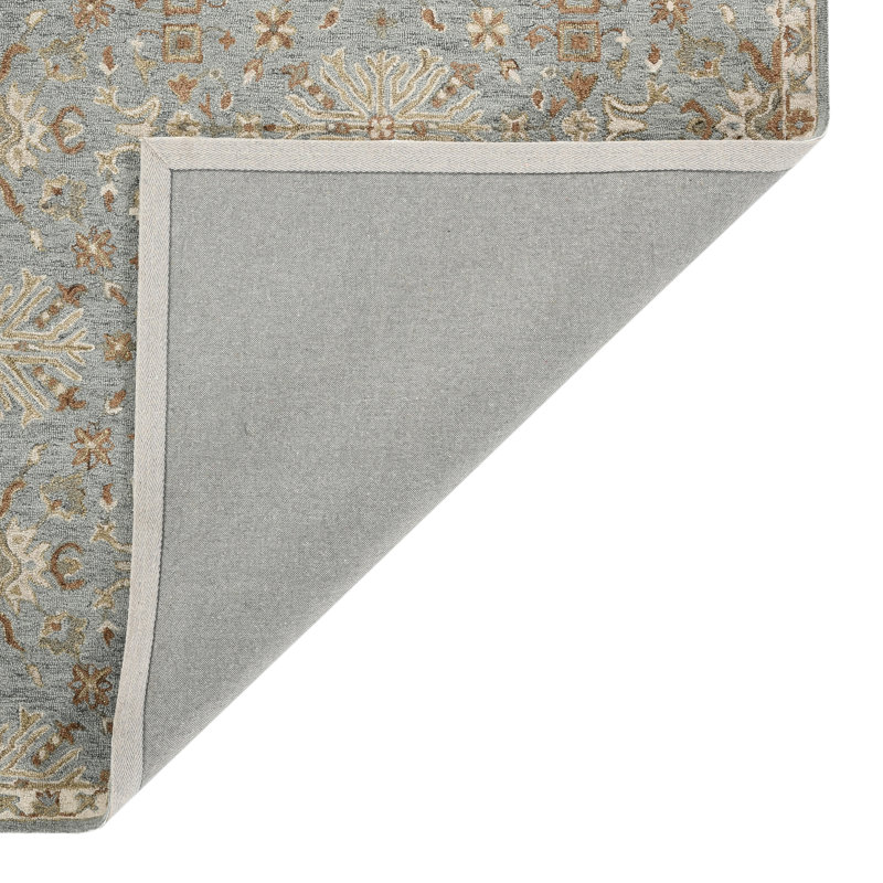 Lewis Classic Floral Hand-Hooked Blue Area Rug, 2' X 3', Rectangle 2' x 3'