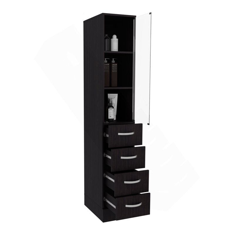 Armoire à linge Vanguard, trois tablettes, quatre tiroirs blanc