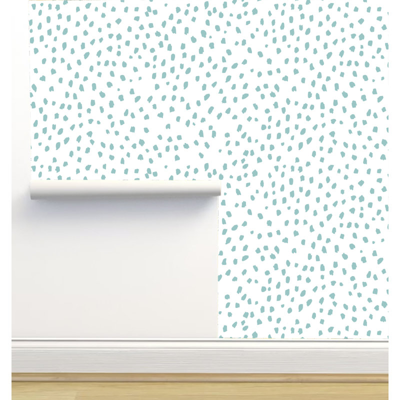 Rouleau de papier peint auto-adhésif texturé L 12 pi x l 2 po Erin Kendal Designs, Marques pastel turquoise