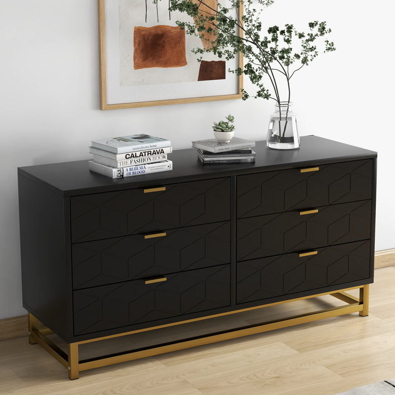 Saugat 47.2'' W Nightstand, Black
