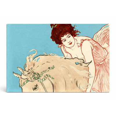 Woman on Horseback - Landscape, art mural sur toile
