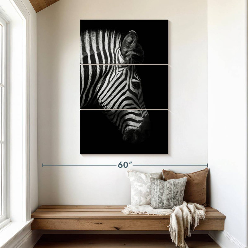 Brampt Zebra Side View, 50" H x 32" W