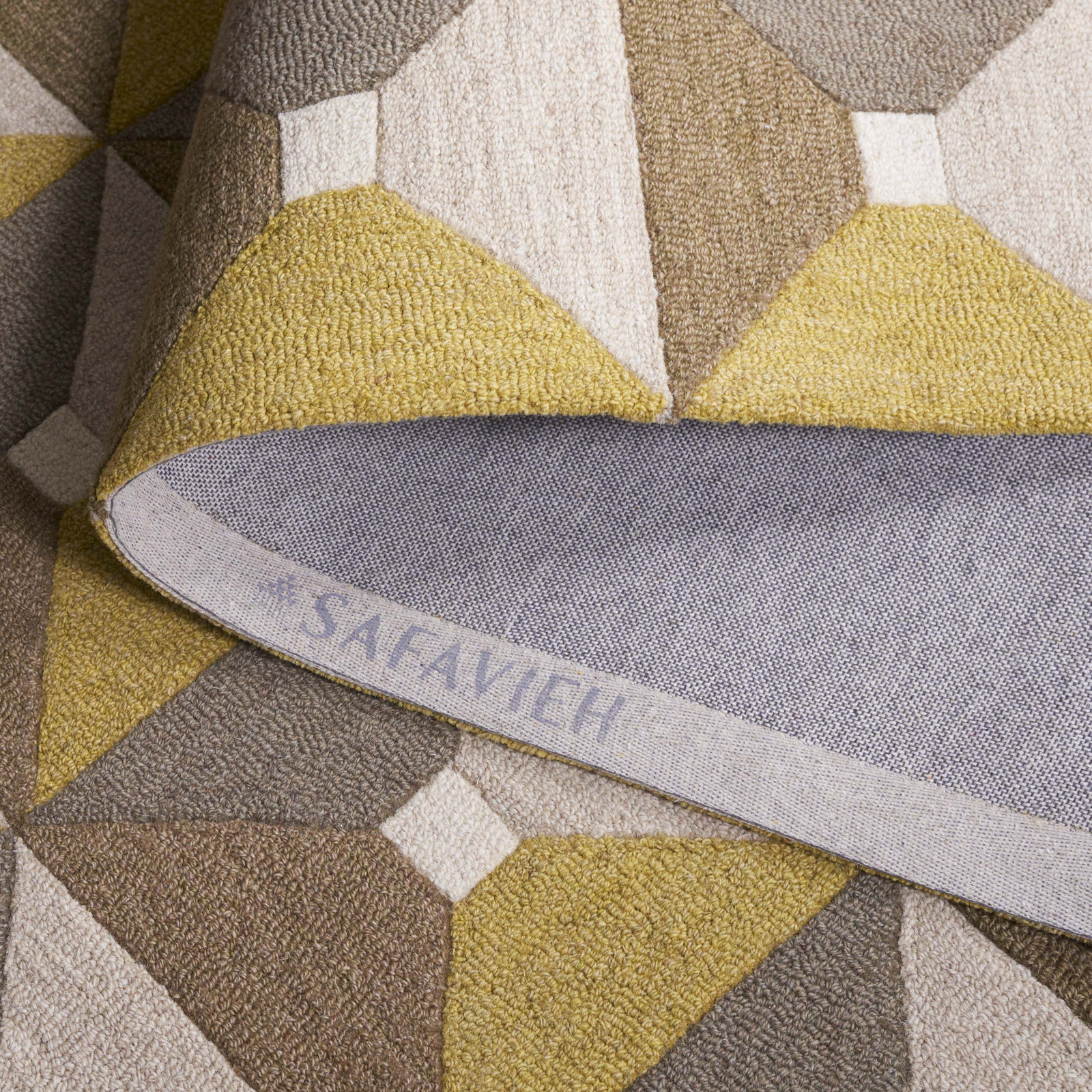 Gilderoy Gold Gray Hand-Tufted Wool Rug, Rectangle 6' x 9'