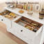 Armoire de cuisine 71 po avec crochet porte-gobelet, station de charge, 8 grandes tablettes réglables et 2 tiroirs-1170371032