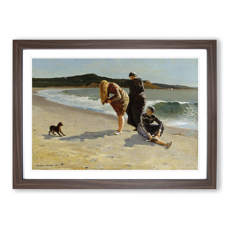 Eagle Head Beach by Winslow Homer - Picture Frame Painting, 48cm H x 65cm W x 2cm D, Walnut Framed