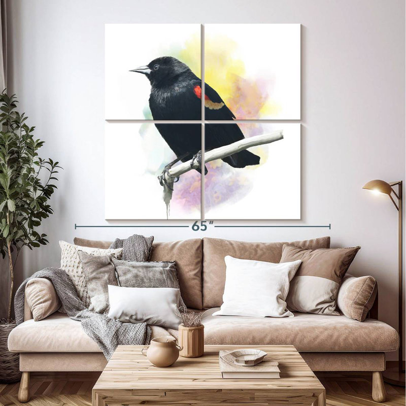 Brampt Red Winged Blackbird, 50" H x 50" W
