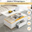 Table basse à plateau relevable avec 4 tabourets de rangement-1098368513