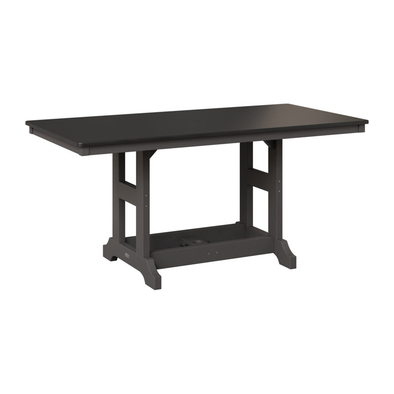 Table de salle à manger rectangulaire Berlin Garden, Gris fumée, Noir martelé, H 30,87 po x l 66 po x P 33 po