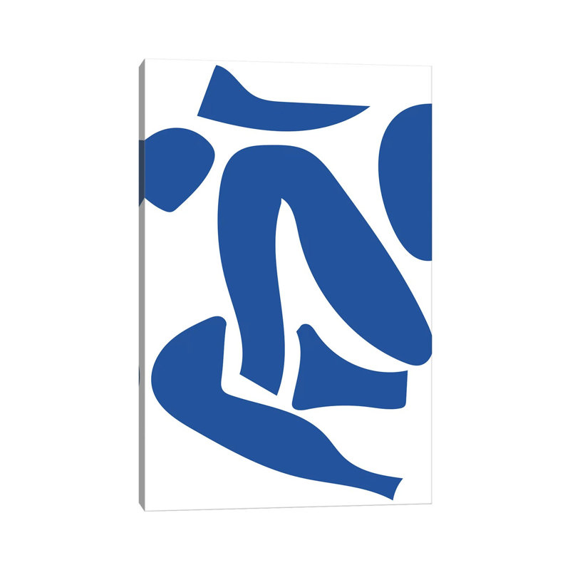 Impression de silhouette bleu déconstruit par Mambo art studio-impression, Pas de tapis, H 40 po x l 26 po x P 1,5 po