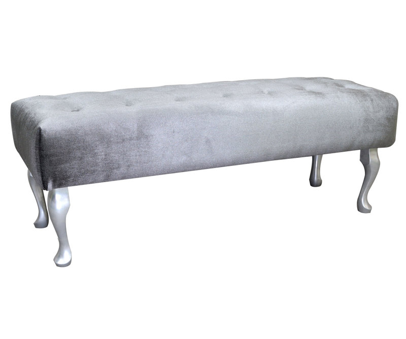 Glamour Upholstered Bench, Grey
